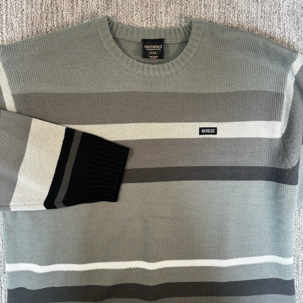 Southpole Sweater Knitted‎ Baggy Y2K Hip Hop Skater Men's 2XL Stripe Y2K Baggy